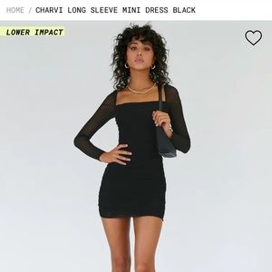 Princess polly long sleeve black mini dress
